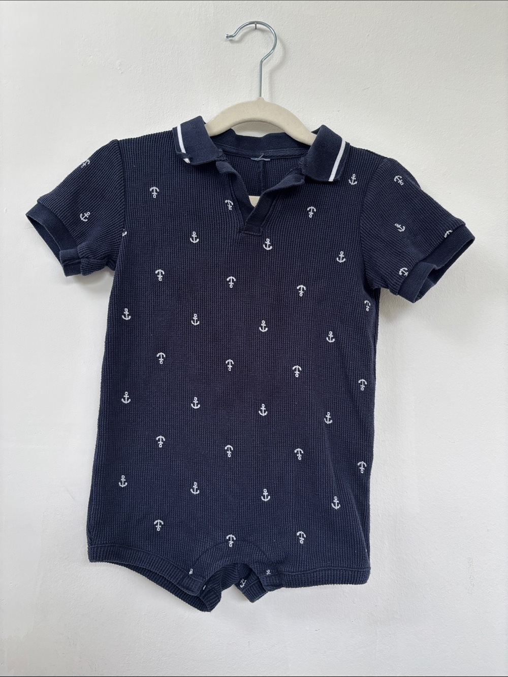 Old Navy Anchor-Print Polo Romper 18-24M